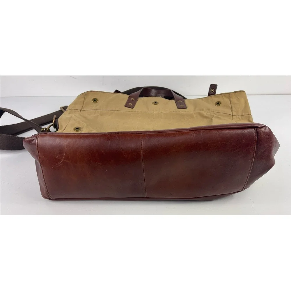 Fossil Vintage Canvas And‎ Leather Tote Bag Purse